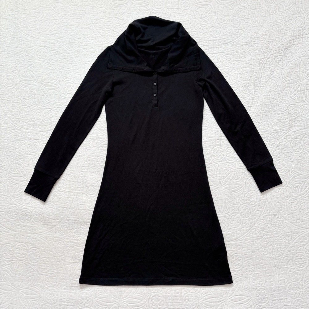 Icebreaker Women's Merino Wool Ariana Cowl Neck Dress, Black